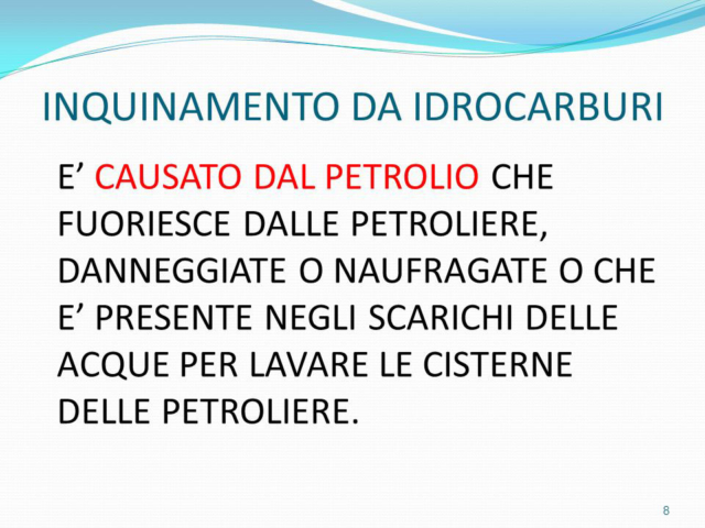 DEFINIZIONE DI INQUINAMENTO DA IDROCARBURI